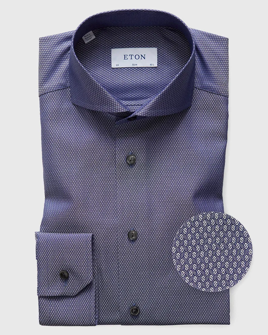 ETON 34457351129 BLUE SLIM SC SHIRT