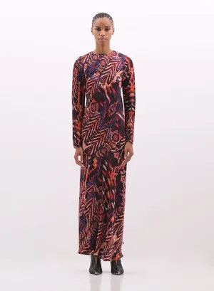 JUNIN CATIA LONG DRESS - BRICK MELANGE