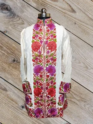 Silk Coat Border Dar Aari