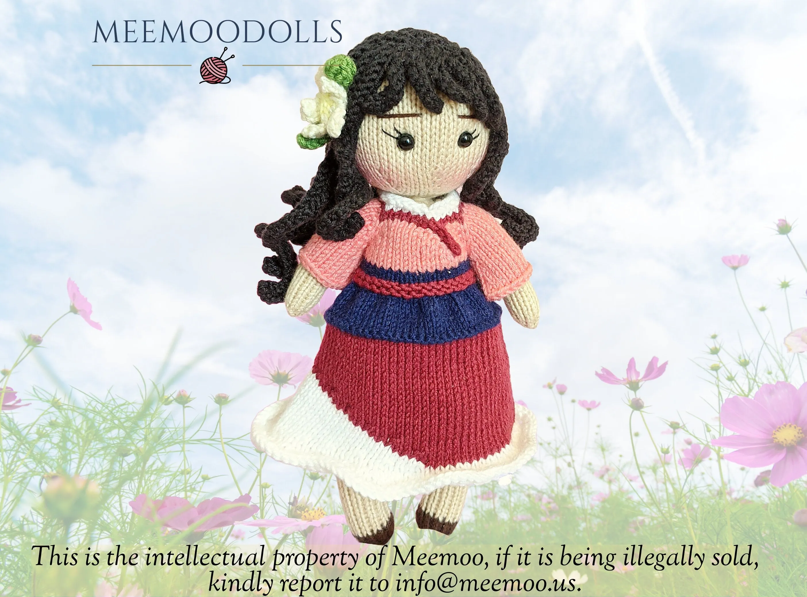The Heroine Hua Mulan Princess Knitting Pattern