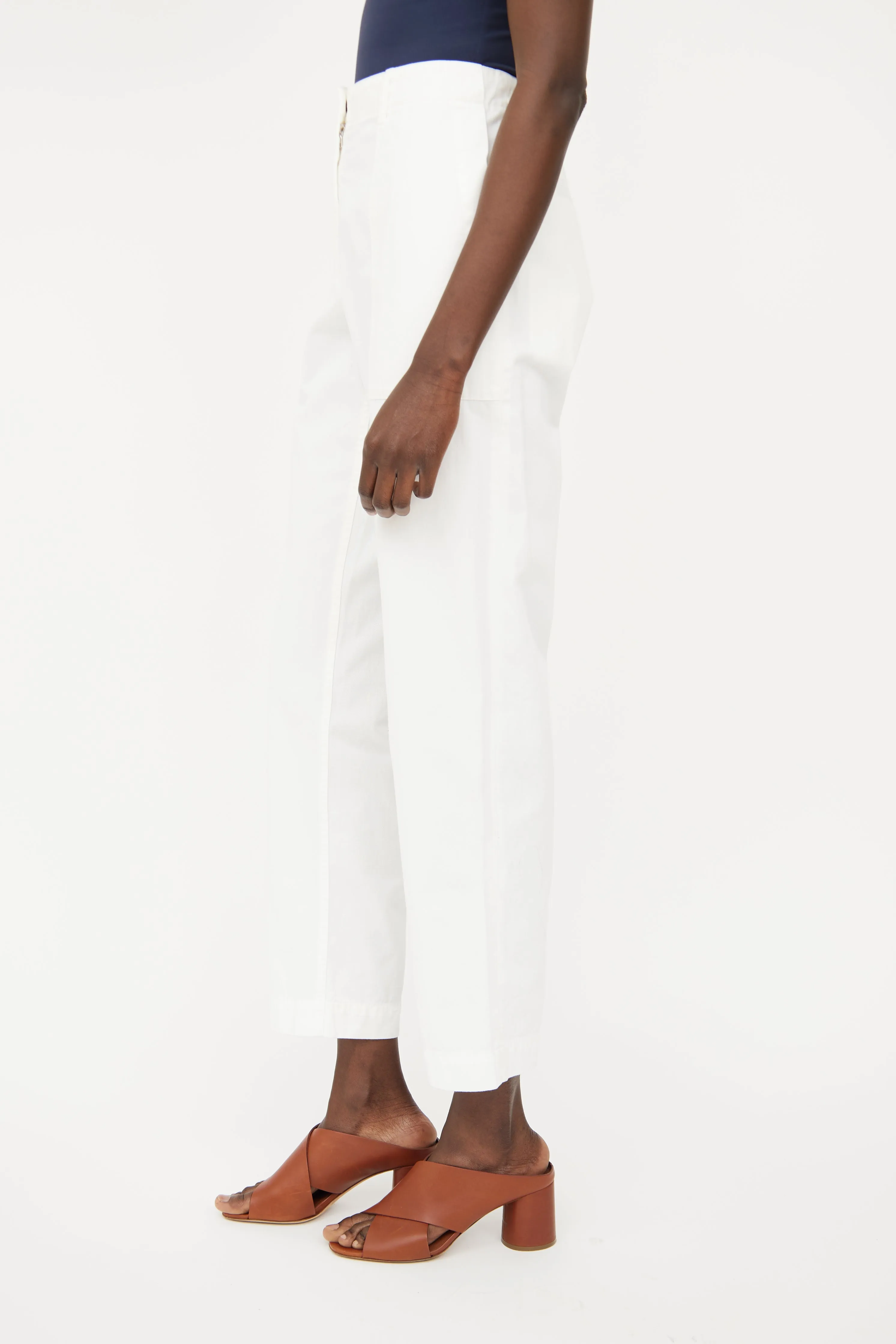 White Straight Leg Pant