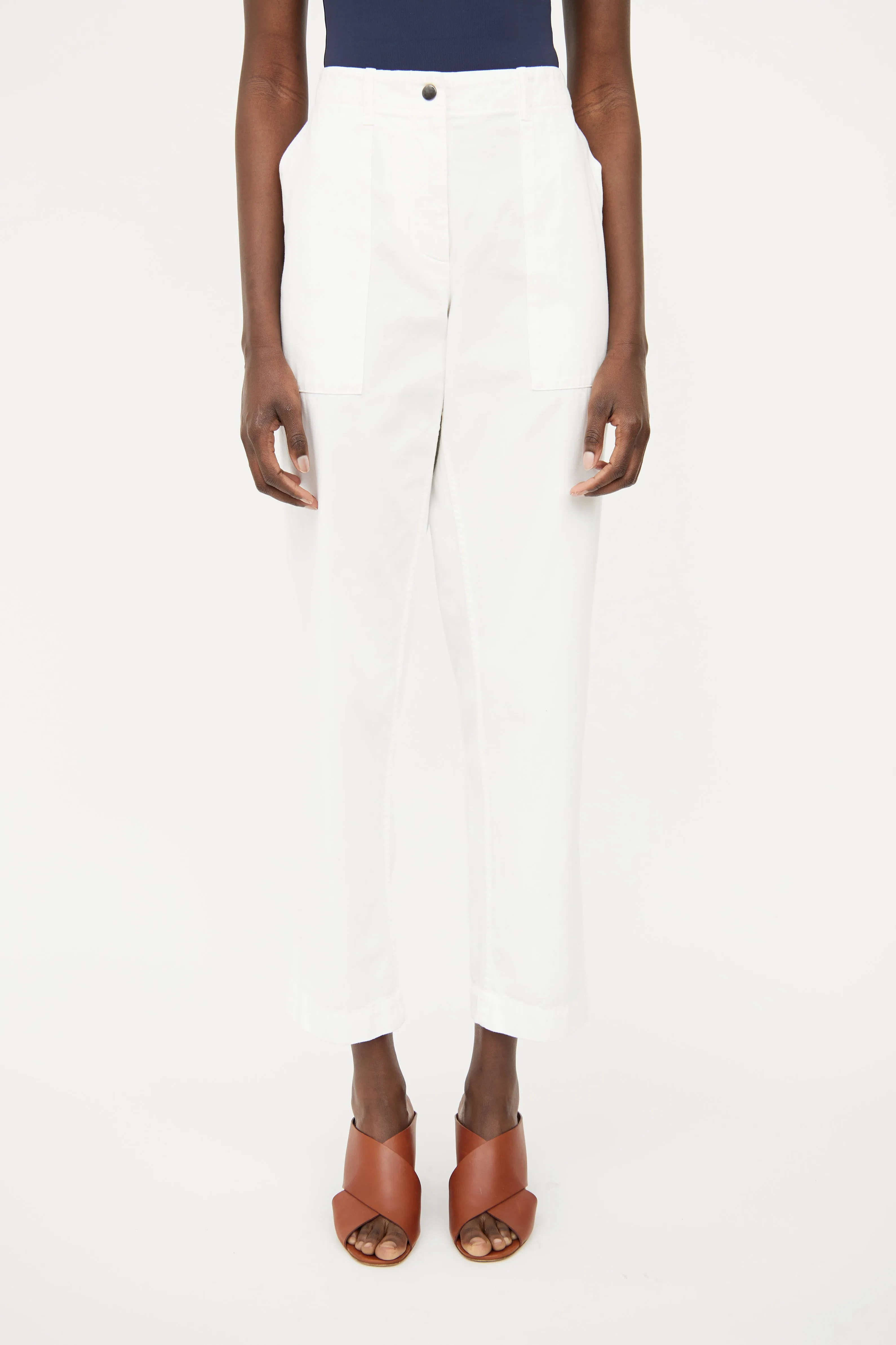 White Straight Leg Pant