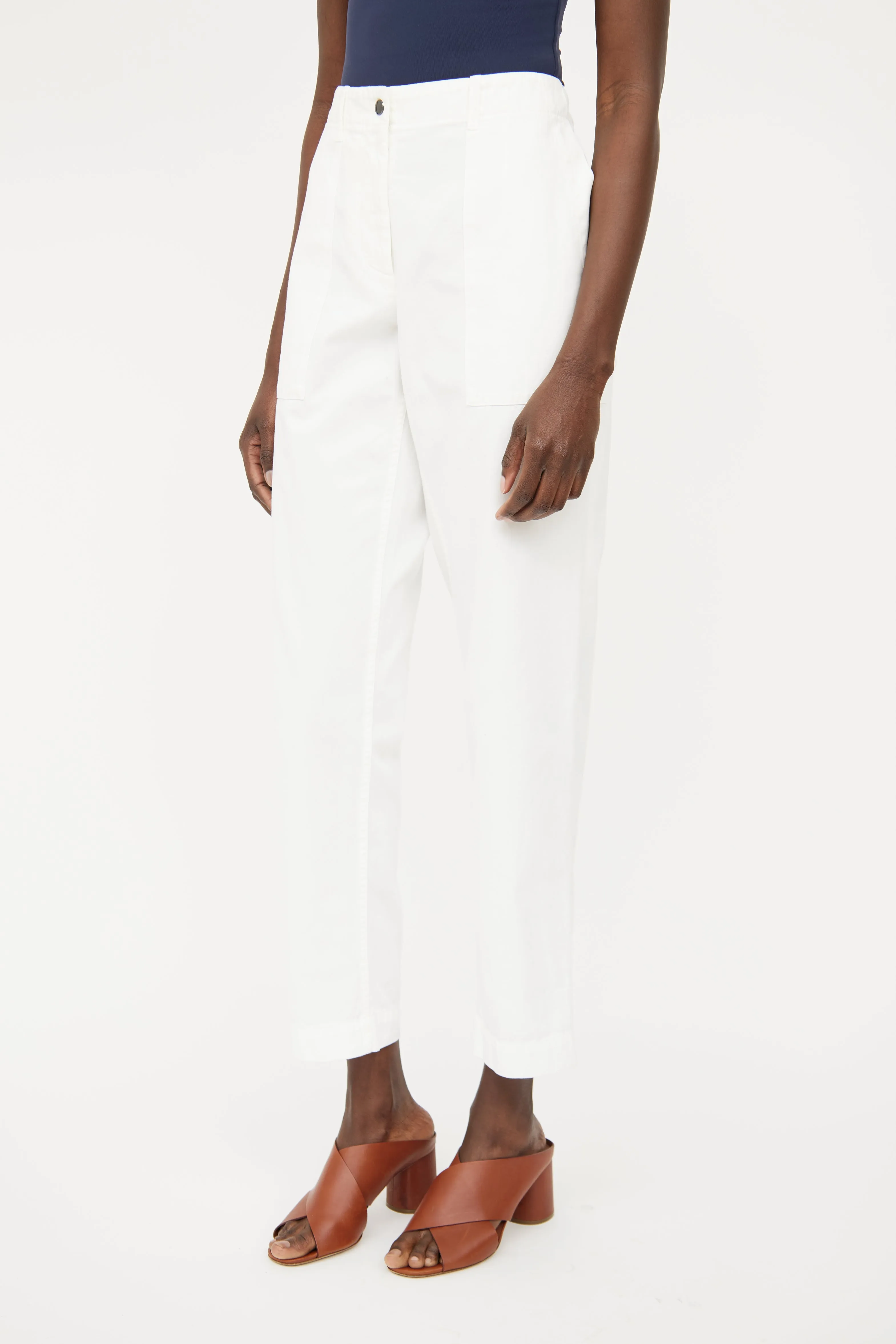 White Straight Leg Pant