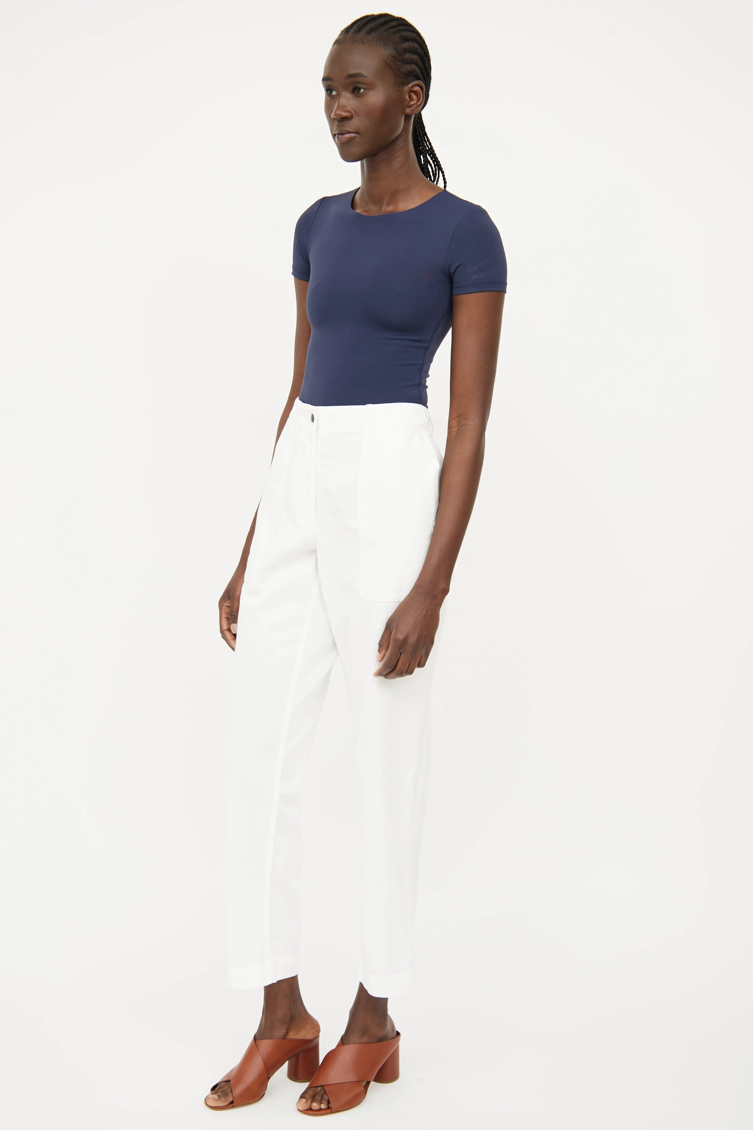 White Straight Leg Pant