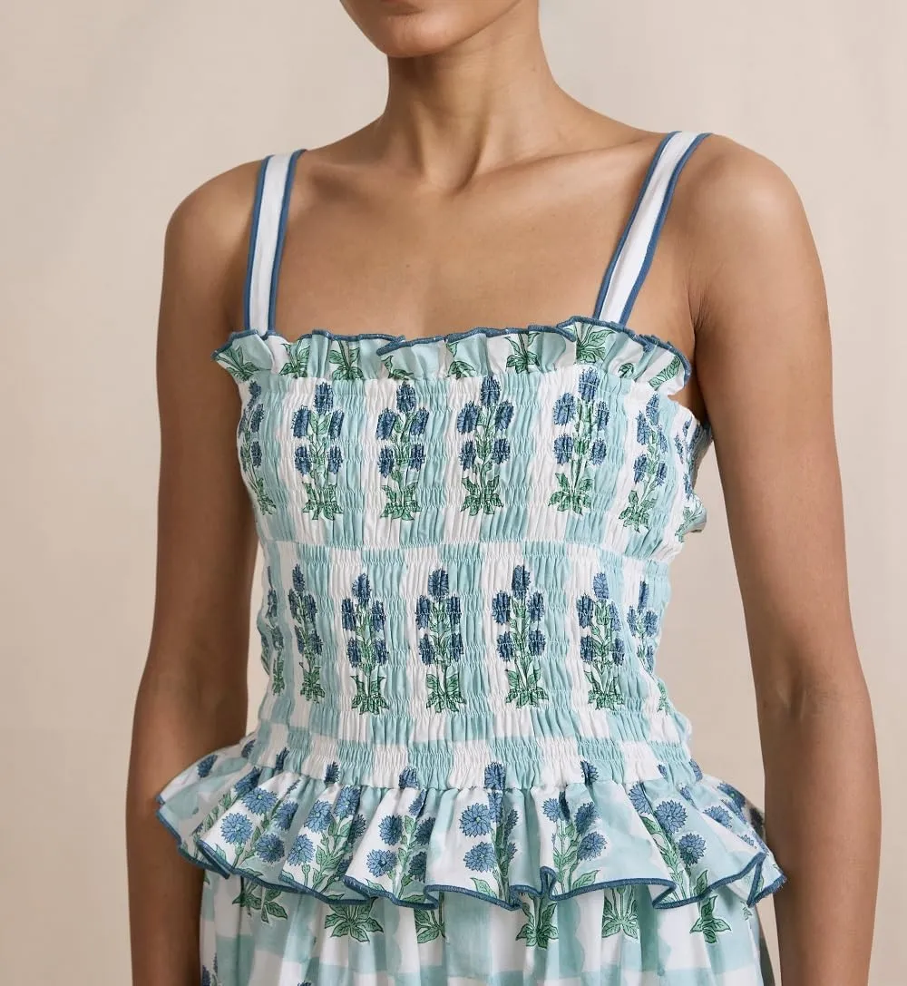 Women Floral Boho Maxi Dress Graphic Spaghetti Strap Long Dress Tiered Flowy Cami Dress Backless Beach Dress