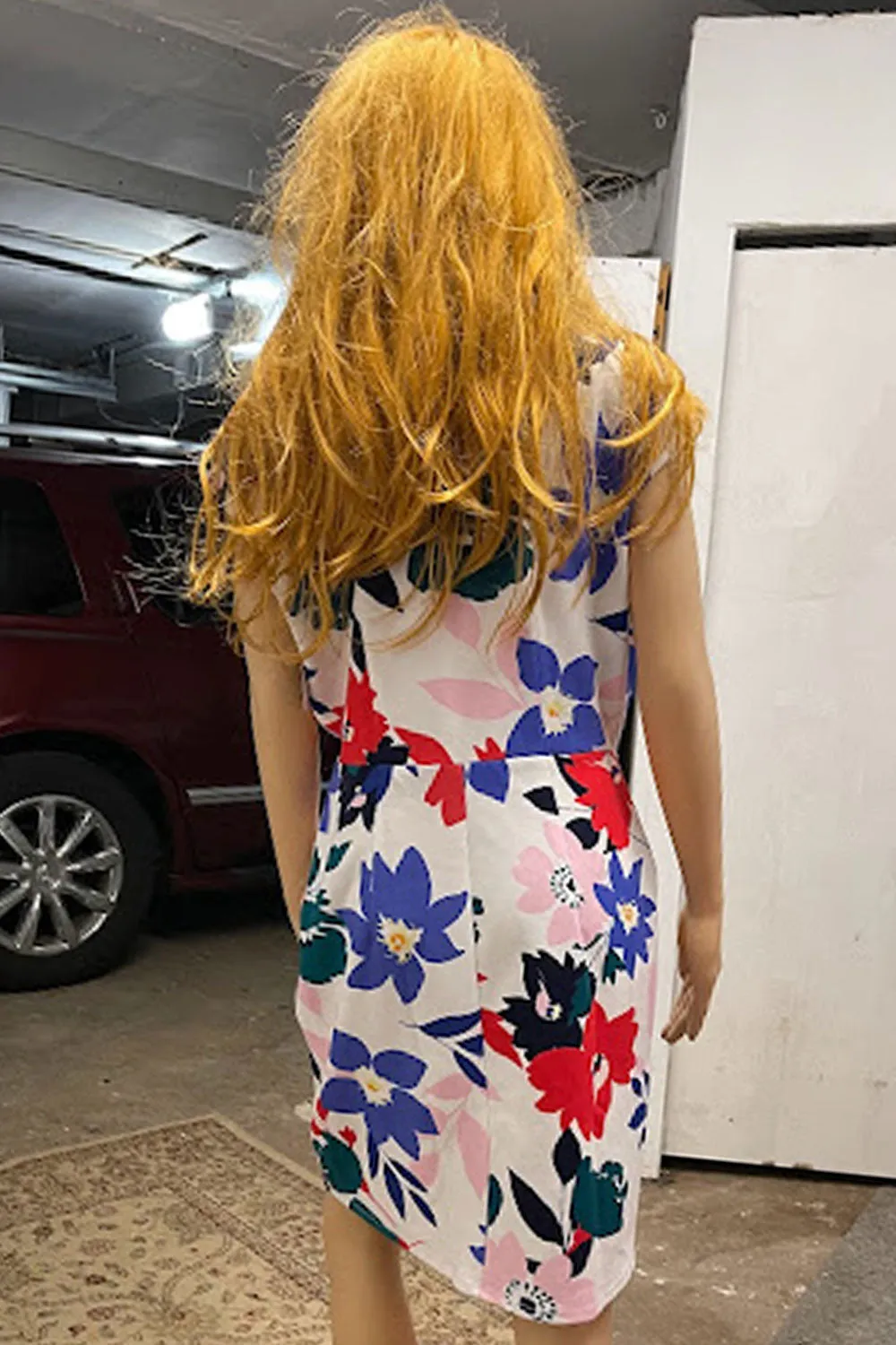 Women Lovely Floral Printed V-Neck Cap Sleeve Relaxable & Fashionable Summer Dress - WD118243