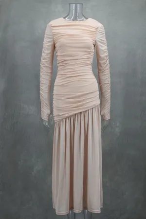 Women's Dress Round Neck Long Sleeve Slim Fit